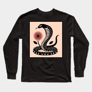 Cobra Snake and flower Long Sleeve T-Shirt